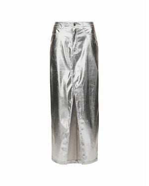 Amy Lynn 'Lupe Metallic Maxi Skirt - White