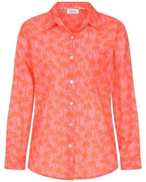 Luella Fashion Bordeaux Cotton Shirt Printed Pattern Coral - Pink