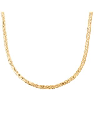 Harfi Interwoven Double Herringbone Twisted Necklace Luxe - Metallic