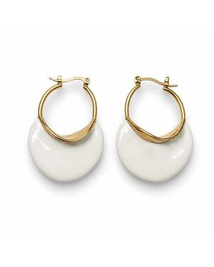 By Ozge Summer Ivory Hoop Earrings - Metallic