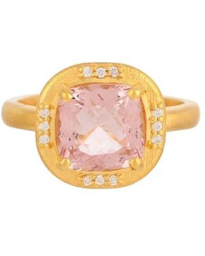 Opium Jewels Tourmaline & Topaz Crystals Cocktail Ring - Pink