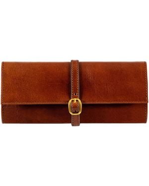 Time Resistance Cognac Leather Jewelry Case - Brown