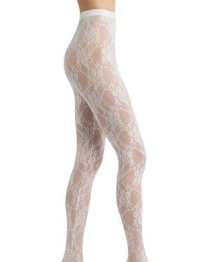 HIGH HEEL JUNGLE by KATHRYN EISMAN Femme Lace Premium Tights - Natural