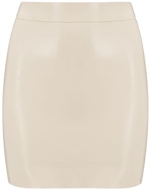 Elissa Poppy Latex Mini Skirt - White