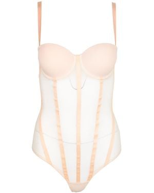 Daily Underwear Bodysuit Vintage Peony - White