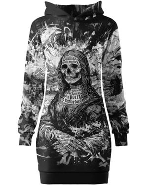 Aloha From Deer Skullisa Oversize Hoodie Dress - Black