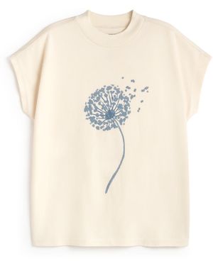 Thinking Mu Ecru Dandelion Volta T-Shirt - White