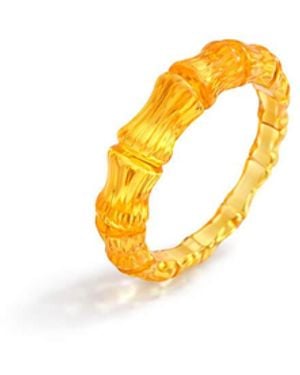 Gold & Honey Bamboo Ring - Metallic