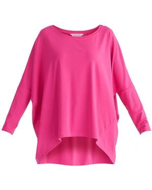 Paisie Wide Neck Oversized Lyocell Jersey Top - Pink