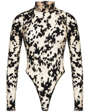 Perilla Lingerie Harlow Long Bodysuit Nude - Black