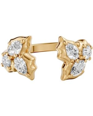 Aya Fine Jewelry 10K Pear & Marquise Lab Diamond Open Ring - Metallic