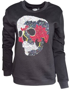 Any Old Iron Hand-Beaded Infra Sweatshirt - Grey
