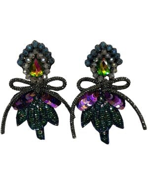 Simitri Orchid Earrings - Black
