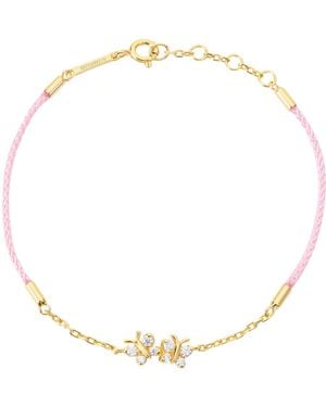 BLOOMTINE | Earth Angel HQ Enchanting Flutterfly Vermeil Butterfly Silk Cord Thread Bracelet - Metallic