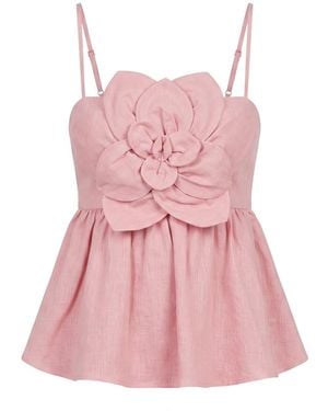 Yumi Kim Coco Linen Top - Pink