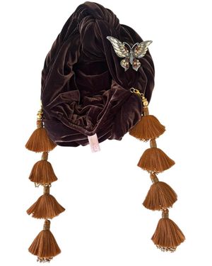 Julia Clancey Butterfly Chocolate Chacha Turban - Black