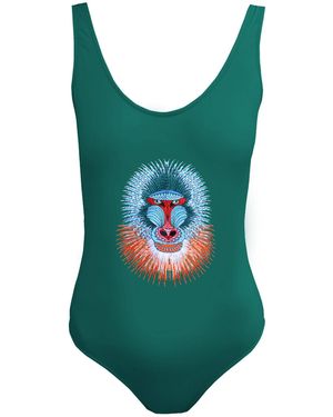 My Pair Of Jeans Baboon One Piece Swimsuit - Green