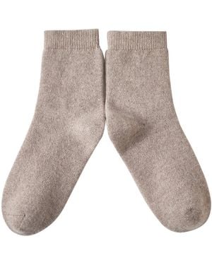 Soft Strokes Silk Cashmere Quarter-Length Socks Set Of Two - Gray