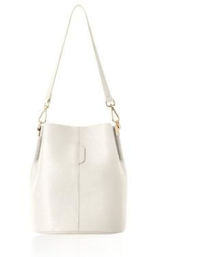 Betsy & Floss Neutrals Lecco Leather Bucket Bag - White