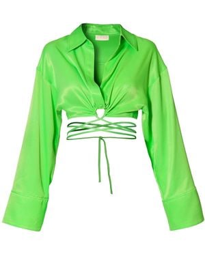 AGGI by HALEWSKI Lauren Flash Blouse - Green