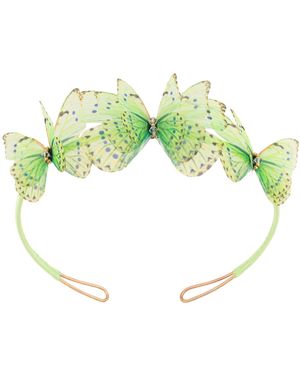 Oana Savu Butterflies Hair Crown Goddess Summer Hair Accessory - Green