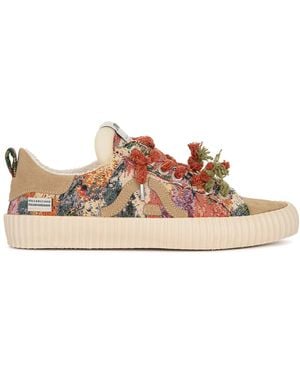 Springa | Unique Vulcanized Sneakers Italian Handmade Wavy Towel Trainers - Pink