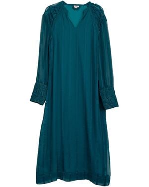 Niza Midi Dress With Neck Details - Green