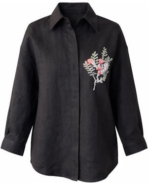 Exquise Avianna Linen Shirt - Black