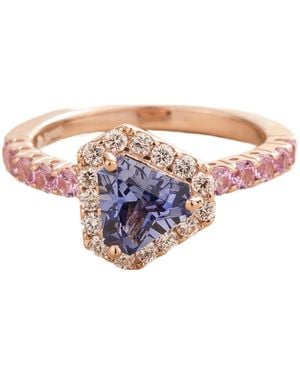 Juvetti Diana Rose Ring Ceylon Sapphire Diamond Sapphire - White