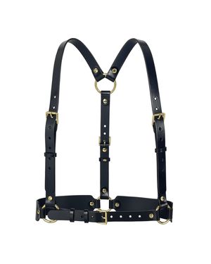 Haute Cuir Leather Body Harness - Blue