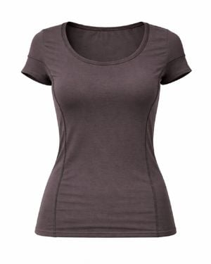 Conquista Fitted Short-Sleeve Jersey Top With Sculpted Seams - Brown