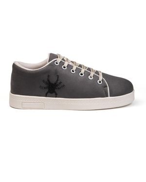 Rettrose Cath Luxury Suede Handmade Embellished Tennis Shoe - Black