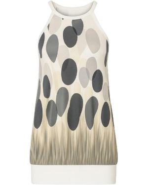 Conquista Print Mini Dress With Banded Hem - White