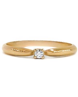 Marteliè Solitaire Ring With Brilliant-Cut Synthetic Diamond - White