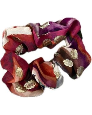 Introvertie VIENNA Viscose Lurex Scrunchie - Red