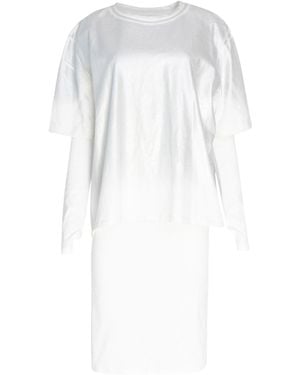 Circular Path Doubled Layer Dress - White