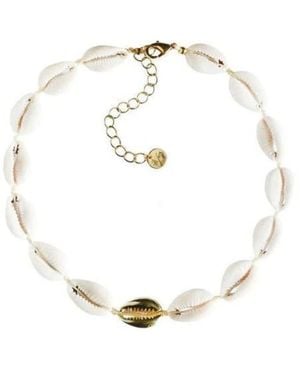 Adriana Pappas Designs Mini Metal Shell Accent Choker - Metallic