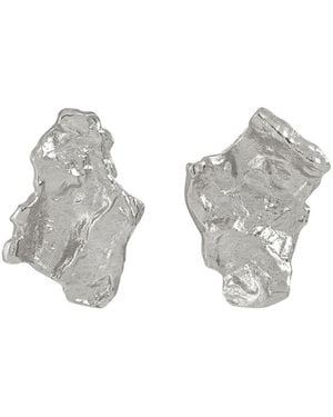 Janus Edinburgh Eighe Sterling Textured Stud Earrings - Grey