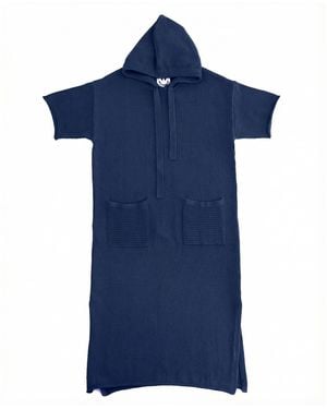 Zenzee Cotton Hoodie Dress - Blue