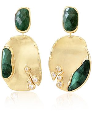 Rare Matters Jewelry Malachite Drop Earrings - Green
