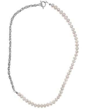 Farra Freshwater Pearls With Chain Versatile Necklace - Metallic