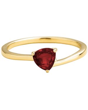 Juvetti Trillion Ruby Solitaire Ring - White