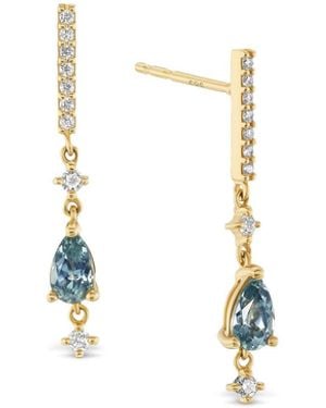 Talismania Jewelry Falling Star Montana Sapphire & Diamond Drop Earrings - Metallic