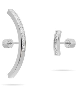 Meulien Arc Pave Cz Mismatched Earrings - Metallic