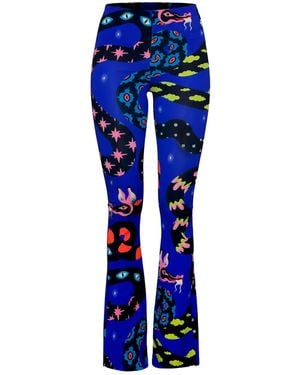 Pitaya Yoga Dragon Dreams Flared Trousers - Blue
