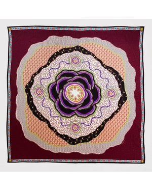 Maraethra Mandala Bloom Silk Square Scarf - Pink