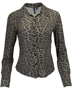 lords of harlech Scarlet Leopard Sage Merino Jersey Long-Sleeve Shirt - Black
