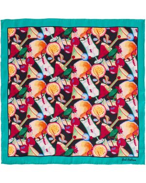 Lost Pattern Party Time Silk Pocket Square - Blue