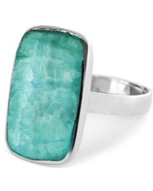 FV Jewellery La Stèle Amazonite Rectangle Ring - Blue