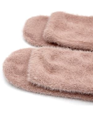 Maison Bogomil Long Feather-Knit Socks - Pink